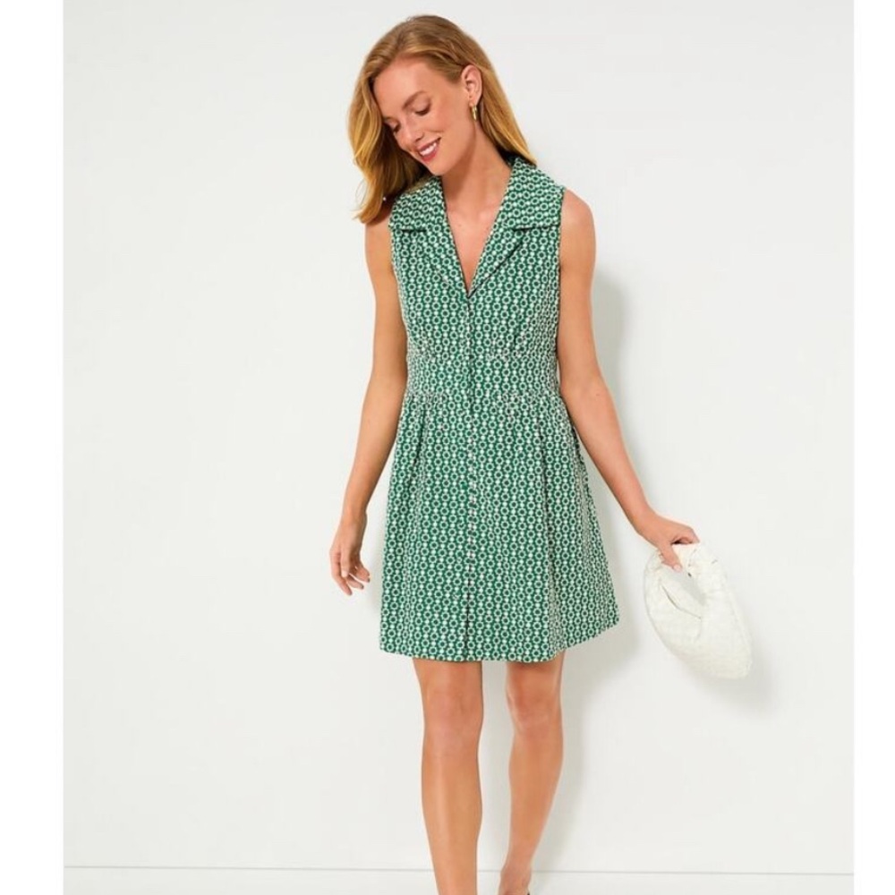 TUCKERNUCK Pomander Place Greenbriar Eyelet Sleeveless Noelle Shirt Dress XS
